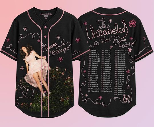 Olivia Rodrigo Unraveled Tour 2026 Baseball Jersey, Pop Concert Fan Shirt