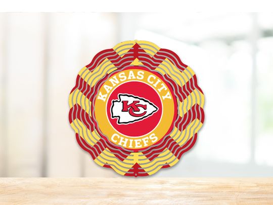 Kansas City Chiefs - Wind Spinner- Football Decor - Yard Decor - Garden Decor