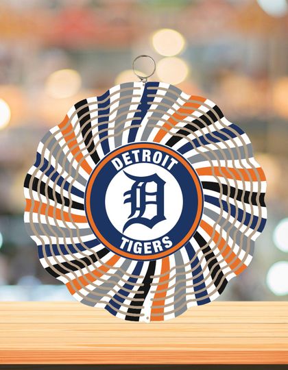 Detroit Tigers Baseball Wavy Team Wind Spinner