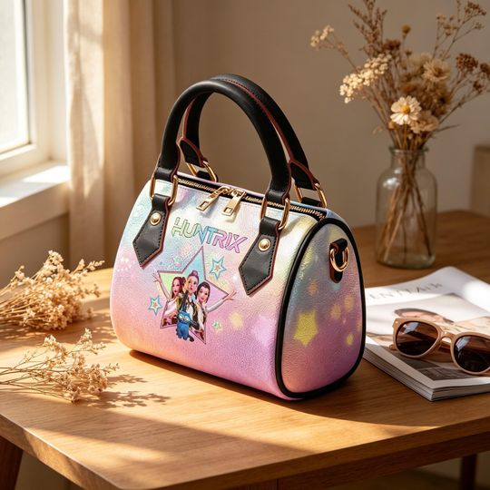 Custom K-Pop Iridescent Demon Hunter PU Leather Crossbody Bag