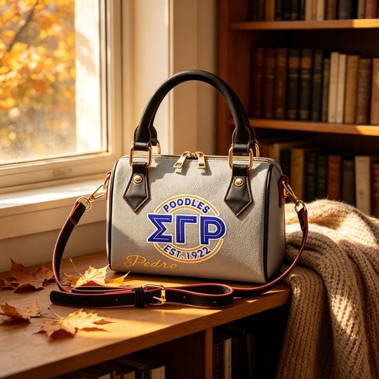 Personalized Sigma Gamma Rho PU Leather Crossbody Bag - Custom Name