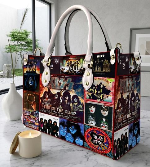 The Kiss Band Leather Handbag, The Kiss Band Shoulder Bag, Personalized Vintage Crossbody Bag, Top Handle Bag