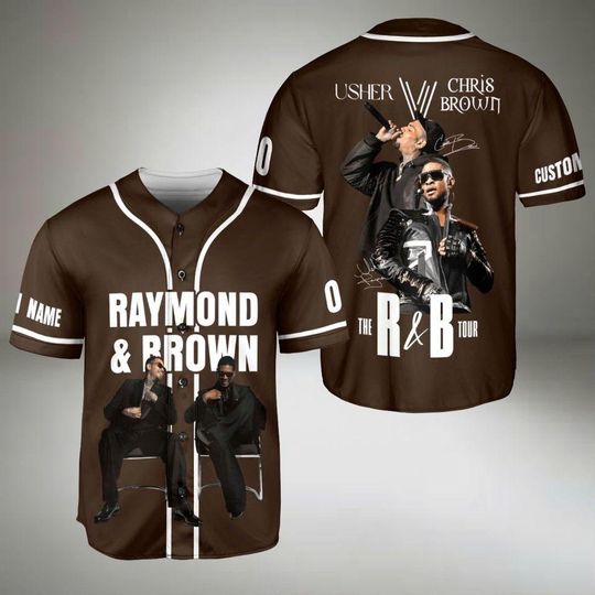 Discover Custom Usher And Chris Brown Baseball Jersey, The RnB Tour Shirt, Hip Hop Concert Jersey