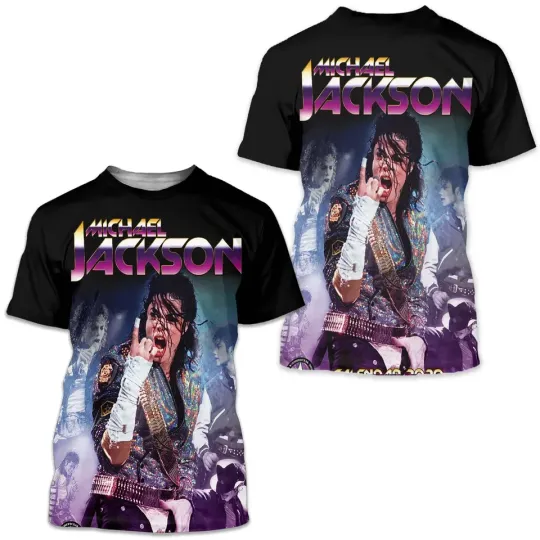Discover Michael Jackson King of Pop 3D T Shirt Pop Music Graphic Tee Unisex New S-5XL