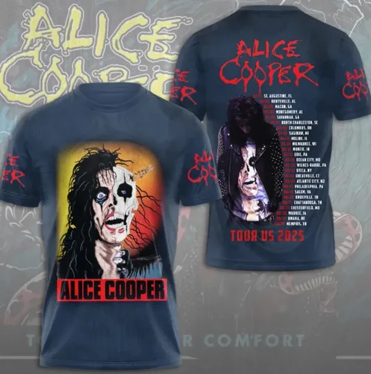 Alice Cooper US Tour 2025 3D Graphic T-Shirt Unisex
