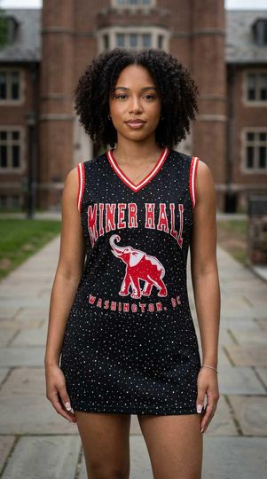 Delta Girl Basketball Jersey Dress Black
