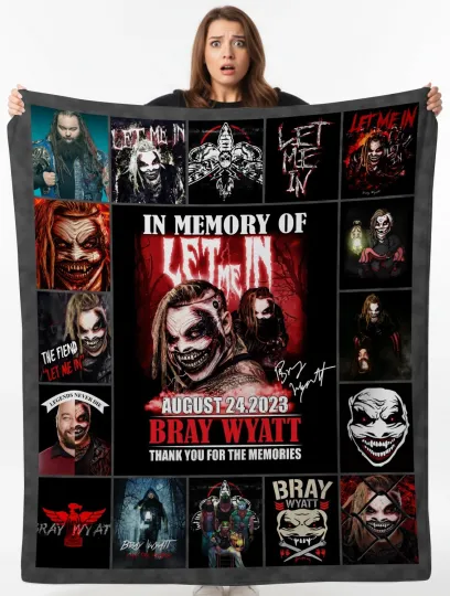 Bray Wyatt In Memory Of Blanket The Fiend Let Me In Sherpa, Fleece Throw Gift