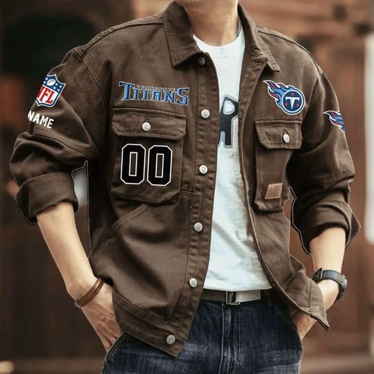 Tennessee Titans Men's Denim Autumn Jackets