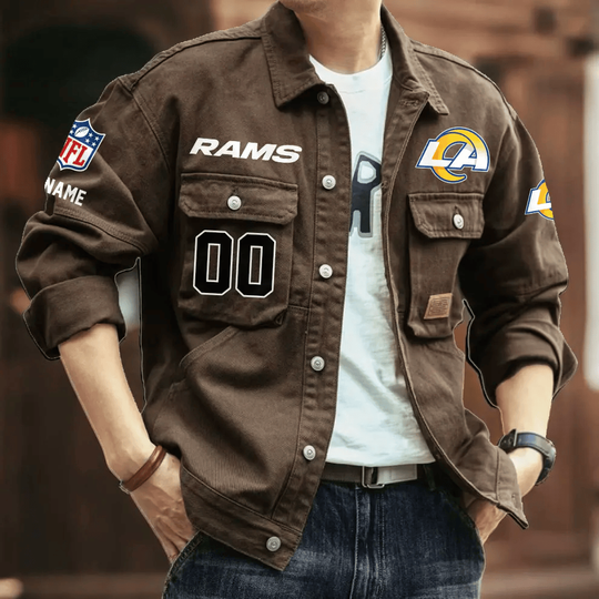 Los Angeles Rams Men's Denim Autumn Jackets