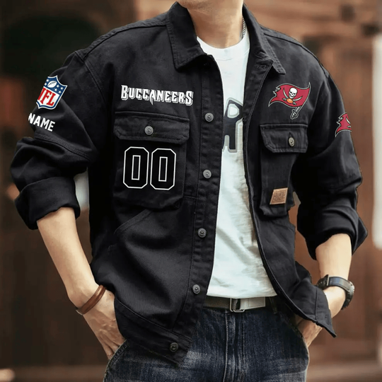 Tampa Bay Buccaneers Men's Denim Autumn Jackets