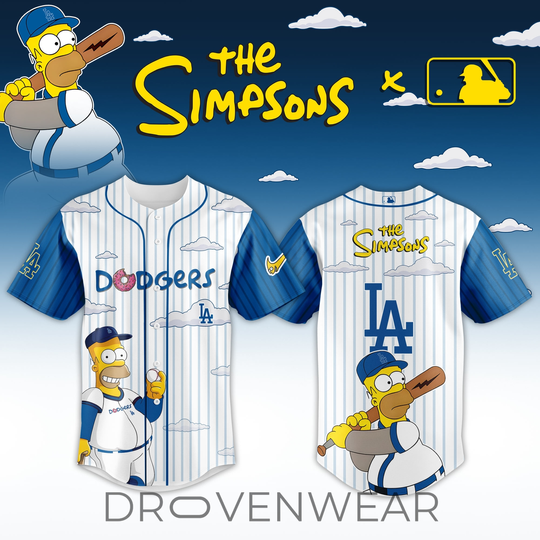 Los Angeles Dodgers x Homer Simpson Wonderbat Retro Baseball Jersey 2026 Limited Release
