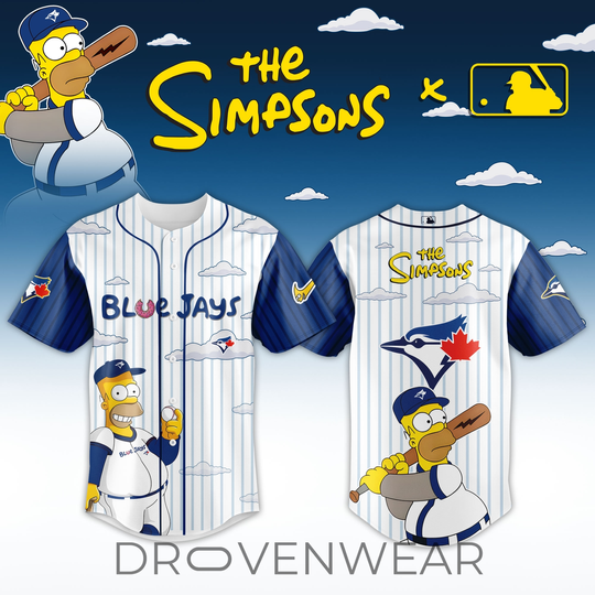 Toronto Blue Jays x Homer Simpson Wonderbat Retro Baseball Jersey 2026 Limited Release