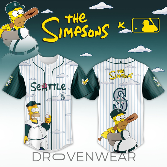 Seattle Mariners x Homer Simpson Wonderbat Retro Baseball Jersey 2026 Limited Release