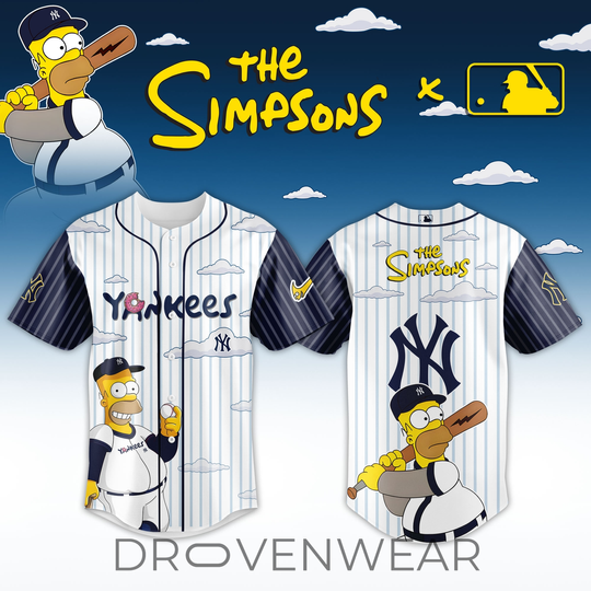 New York Yankees x Homer Simpson Wonderbat Retro Baseball Jersey 2026 Limited Release