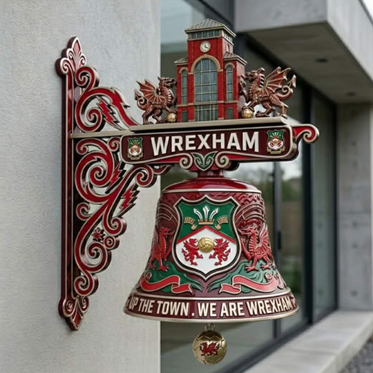Wrexham AFC Commemorative Wall Bell, Soccer Fan Gift, Father's Day Gift