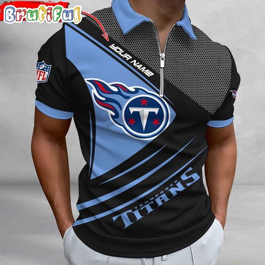football Tennessee Titans Polo Shirt, Football Sport Zip Polo Shirt