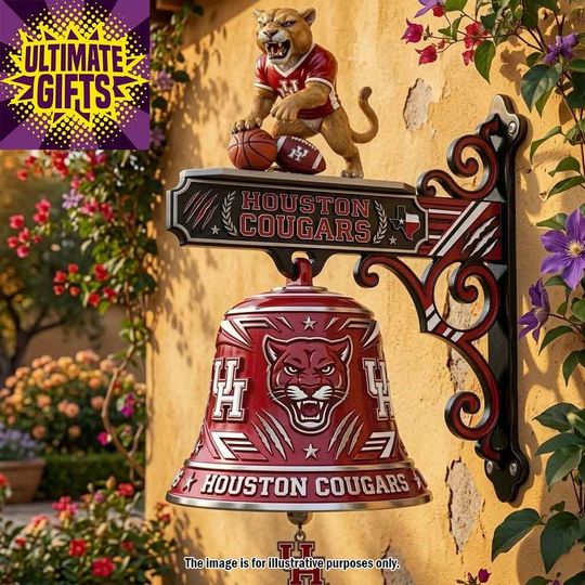 Houston Cougars Uh Decorative Outdoor Wall Bell