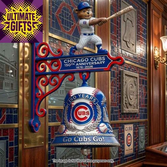 Chicago Cubs 150th Anniversary Commemorative Wall Bell (1876-2026) – Limited Edition Cubs Mascot Collectible