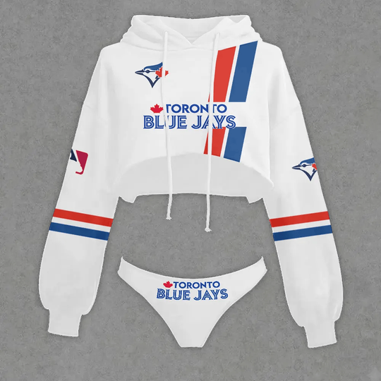 Toronto Blue Jayss Cropped Hoodie & Bottom Set