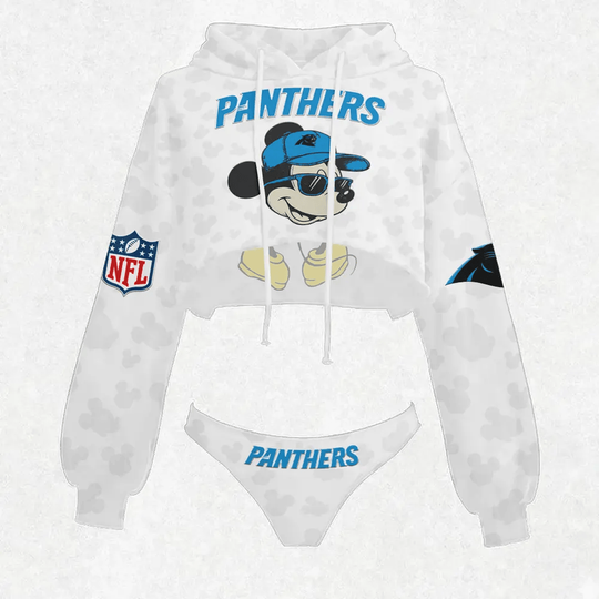 Carolina Pantherss Cropped Hoodie & Bottom Set