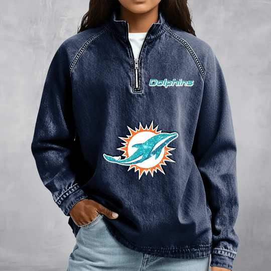 Miami Dolphins Women's Denim Long - Sleeve