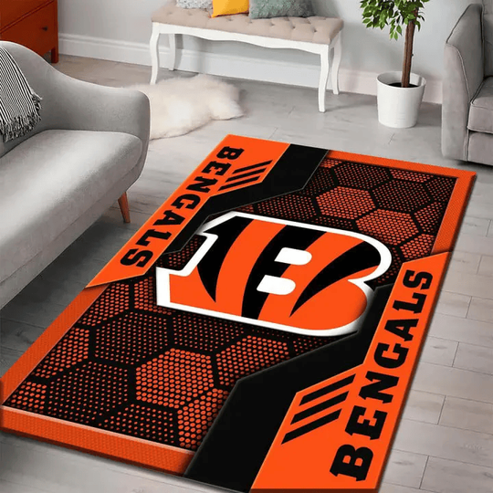 Discover Cincinnati Bengals Rectangle Rug football HF13 Custom DMHF3086 - Sport9Design