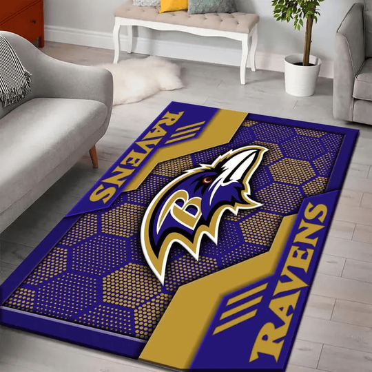 Discover Baltimore Ravens Rectangle Rug football HF13 Custom DMHF3082 - Sport9Design