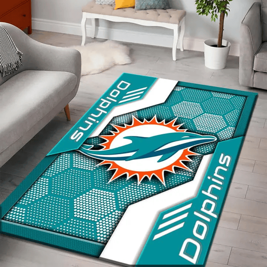 Discover Miami Dolphins Rectangle Rug football HF13 Custom DMHF3099 - Sport9Design