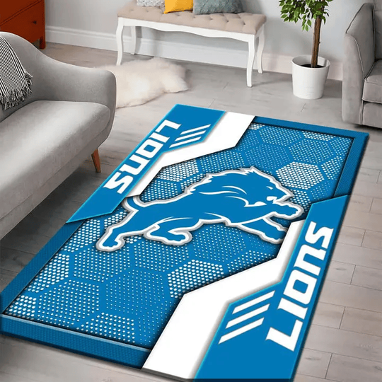 Discover Detroit Lions Rectangle Rug football HF13 Custom DMHF3090 - Sport9Design