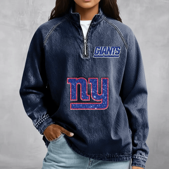 New York Giants Women's Denim Long - Sleeve