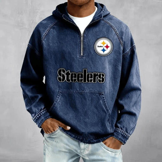 Pittsburgh Steeler Men's Denim Long - Sleeve