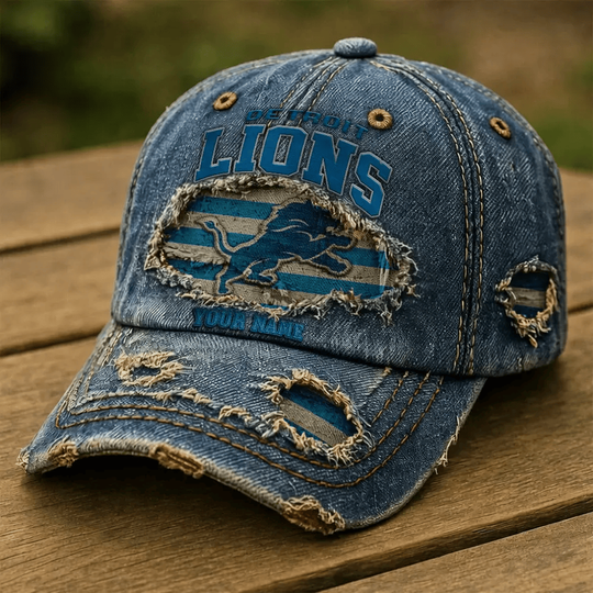Detroit Lions Denim Washed Cap New Style