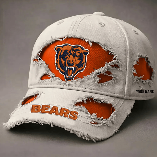Chicago Bears Denim Washed Cap, For Football Lover, Father's Day Gift