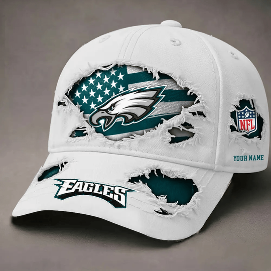 Philadelphia Eagles Denim Washed Cap, For Football Lover, Father's Day Gift