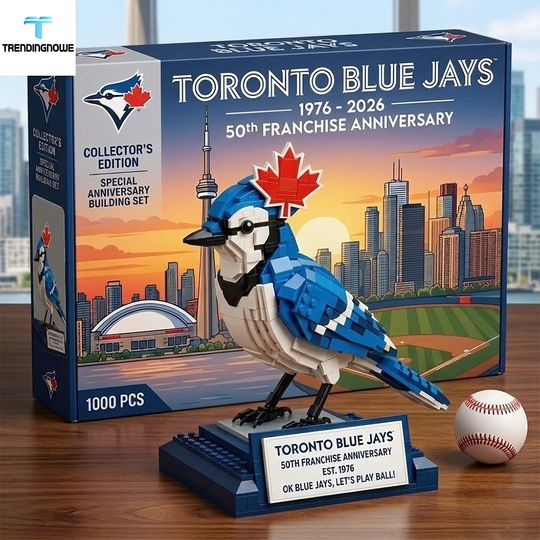 Toronto Blue Jays 50Th Anniversary Collectors Edition Building Brick Set, Gift For Him, Father's Day Gift