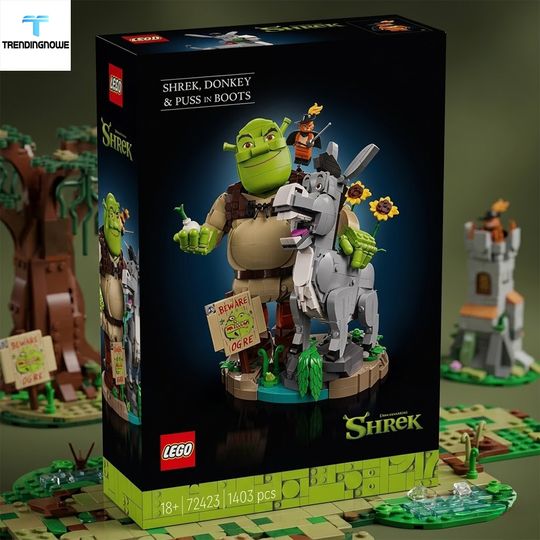 Shrek 25Th Anniversary Swamp Shrek Donkey Puss Brick 2026 Edition, Gift For Him, Father's Day Gift