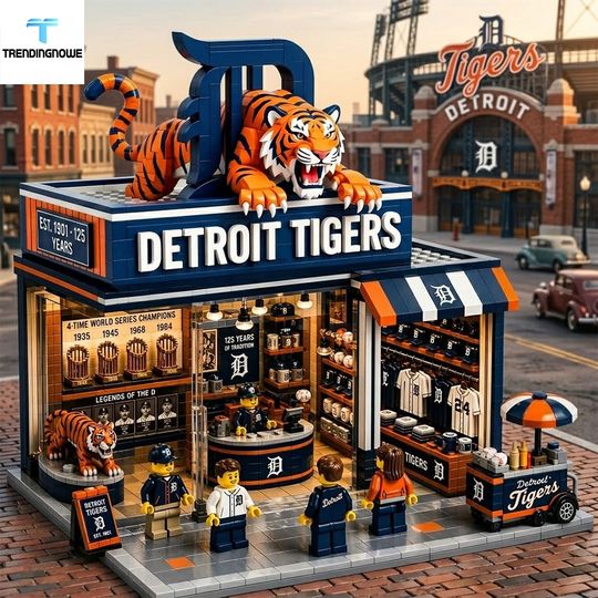Detroit Tigers 125Th Anniversary Collector Brick Edition, Gift For Him, Father's Day Gift