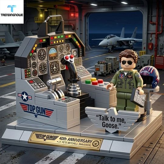 Top Gun 40Th Anniversary Maverick Cockpit Block Brick, Gift For Him, Father's Day Gift