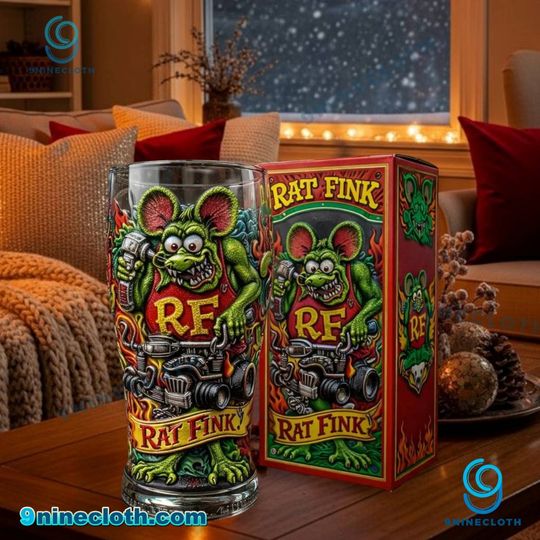 Rat Fink Kustom Culture 3D Relief Pint Glass