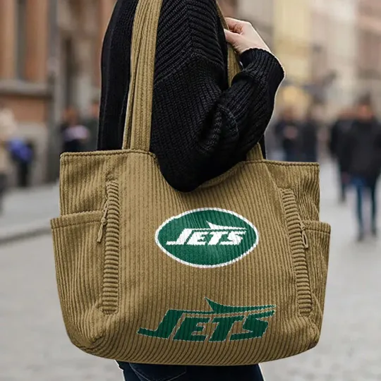 New York Jets Corduroy Casual Tote Bag