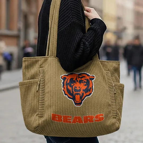 Chicago Bears Corduroy Casual Tote Bag
