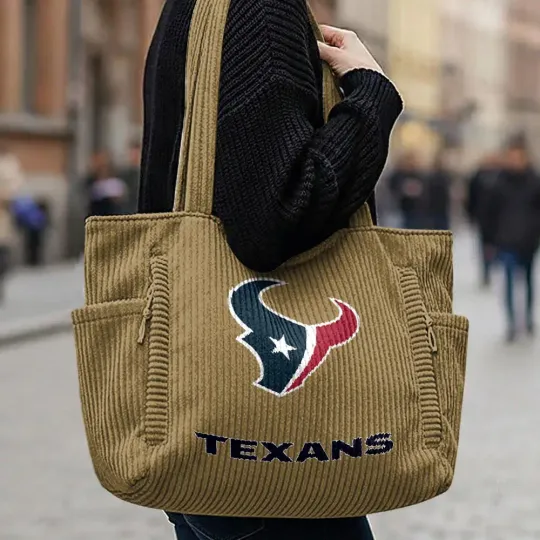 Houston Texans Corduroy Casual Tote Bag