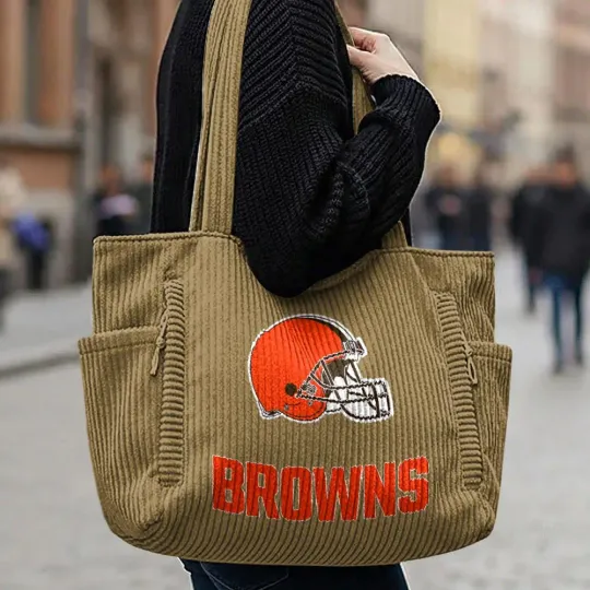 Cleveland Browns Corduroy Casual Tote Bag
