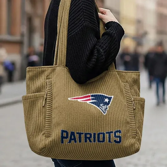New England Patriots Corduroy Casual Tote Bag