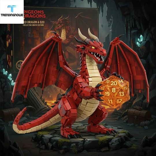 Dungeons And Dragons Red Dragon D20 Brick Collector Edition 2026 Gift, Gift For Him, Father's Day Gift