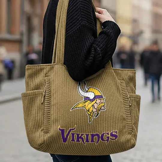 Minnesota Vikings Corduroy Casual Tote Bag