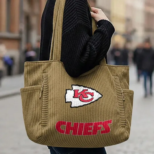 Kansas City Chiefs Corduroy Casual Tote Bag
