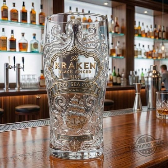 The Kraken Deep Sea 2026 Black Spiced Rum Commemorative Print Beer Glass