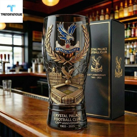 Crystal Palace Football Club 120Th Anniversary Commemorative Pilsner Beer Glass
