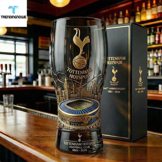 Tottenham Hotspur Football Club 144Th Anniversary Commemorative Pilsner Beer Glass